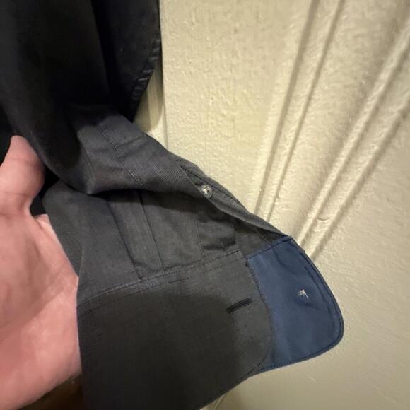 John Varvatos Grey Black Button Down Long Sleeve Dress Shirt Mens Large - Picture 6 of 7